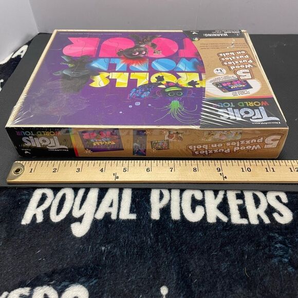 Trolls Puzzles DreamWorks World Tour 5 Wood Puzzles New In Box Sealed - Picture 3 of 3